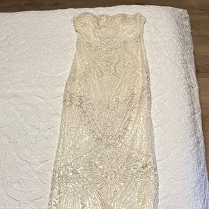 Sue Wong Ivory color long gown